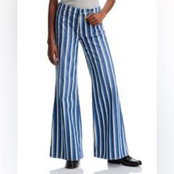 Mother NWOT Twister Patch Pocket Striped Jeans Sz 31 - Picture 2 of 9